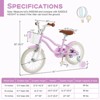 Gymax 14"/16"/18" Kids Bike Bicycle w/ Height Adjustable Handlebar & Seat Removable Basket Training Wheels for 3-5/4-7/4-8 Years Old Pink/Purple - 4 of 4