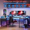U Shaped Home Office Desk, Reversible L Shaped Gaming Computer Desk With Power Outlets,126 Inch Computer Desk With Monitor Stand （Grey Oak） - 4 of 4