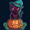 Men's Design By Humans Ferociously Cute Halloween Vampire Witch Kitty Cat By LittleBunnySunshine T-Shirt - 2 of 2
