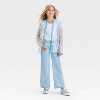 Girls' Solid Iridescent Rain Coat - Cat & Jack™ Turquoise Blue - 3 of 3