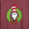 Women's The Cat in the Hat Cat Wreath Lightweight French Terry Wide Neck Long Sleeve Graphic Shirt - Heather Maroon - 4X - 2 of 4