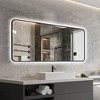Okak Modern Rectangle Smart Wall Mirror for Bathroom,Bedroom,Barber Shop Large Aluminum Vanity Mirror with LED Touch Screen - 3 of 4