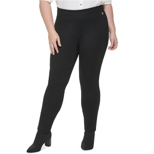 Calvin Klein Womens Pinstripe Pull On Trousers Stretch Dress Pants - 1 of 1