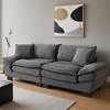 Corduroy Deep Seat Sofa Sleeper Couch Loveseat with 23-Inch Seat Depth and Pillows - Leovsnove - 2 of 4