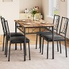 Dining Table Set for 4, Square Space-Saving,5 Piece Kitchen Table with 4 Chairs - 2 of 4