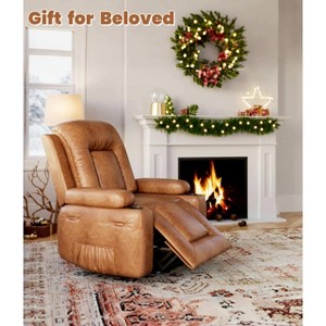 21" width Large Power Lift Recliner Chair for Elderly, Faux Leather Reclining Sofa w/ Heat, Massage, Side Pocket & Cup Holder for Nursery - 1 of 4
