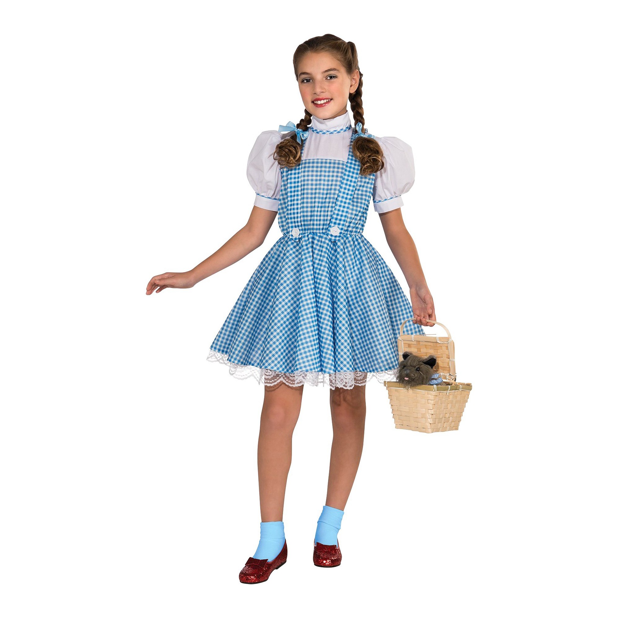 Halloween The Wizard of Oz Girls' Dorothy Costume Medium (8-10), Girl's, Size: Medium(8-10), Blue/White