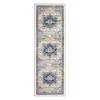 Vintage Floral Area Rug Stain Resistant Low Pile Distressed Carpet - 2 of 4