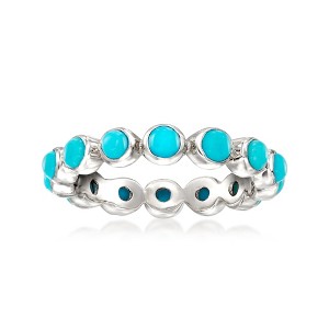 Ross-Simons Turquoise Eternity Band in Sterling Silver - 1 of 4