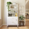 Hommoo 2-Drawer File Cabinet, Vertical Filing Cabinet with Lock & Bookshelf - 2 of 4