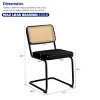 INFURNIC Dining Chairs Set of 2 Rattan Side Accent Chairs with Chrome Legs Upholstered Dining Chairs for Kitchen, Black, 17.5"*20.9"*33.1" - 3 of 4