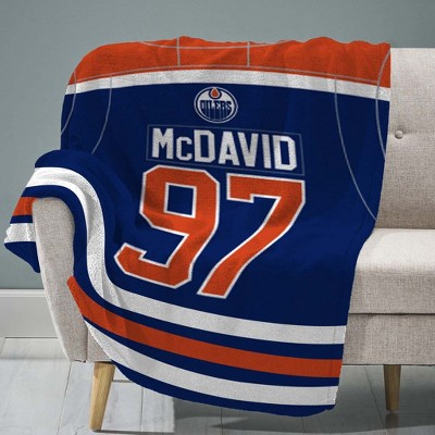Sleep Squad Edmonton Oilers Connor McDavid 60 x 80  Raschel Plush Blanket