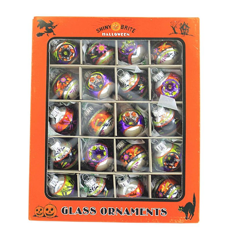 Shiny Brite 1.25 In 1.25" Rounds & Reflectors Ornament Halloween Decorated Tree Ornament Sets, 2 of 4