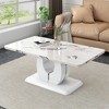 Rectangular Coffee Table, Mdf Modern Simple Luxury Imitation Marble Dining Table For Dining Room - 3 of 4