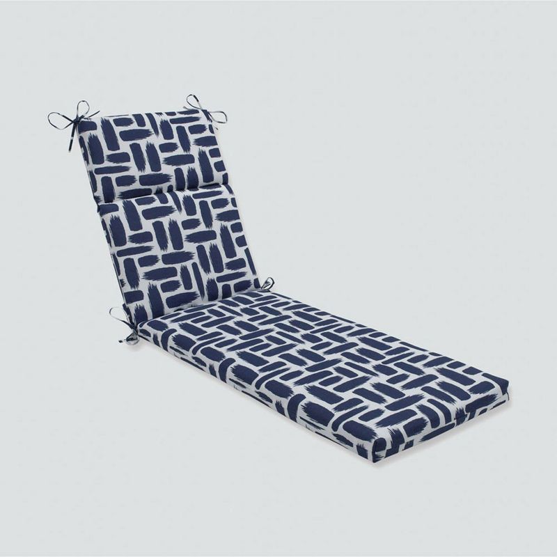 Baja Nautical Chaise Lounge Outdoor Cushion Blue - Pillow Perfect, 1 of 5