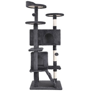BestMassage Cat Tree 54/70 Inch Cat Tower with Sisal Scratching Post - 1 of 4