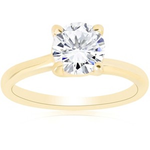 Pompeii3 1 ct Round Diamond Solitaire Engagement Ring 14k Yellow Gold - 1 of 4