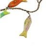 Beachcombers 48" Wooden Fish Shaped Hanging Beach House & Lake House Decorative Garland - 2 of 2