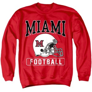 Men's Miami University Football Helmet Miami Redhawks Crewneck Sweatshirt - 1 of 4