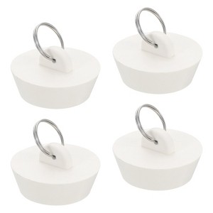 Unique Bargains Rubber Flexible Bathtub Sink Drain Stoppers with Hanging Ring 4 Pcs - 1 of 4