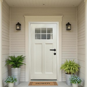 Wooakway 36"W×80"H 6-Lite 2-Panel Exterior Frosted Glass Prehung Front Entry Door Primed Interior Fiberglass Entrance Door - 1 of 4