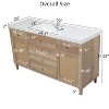 Christopher Knight Home Emilie 60" Modern Bathroom Vanity with SMC Sink, 5 Drawers and 2 Rattan Doors - 3 of 4