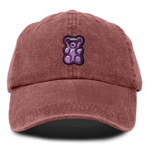 Dalix Purple Gummy Embroidered Cotton Dad Hat Baseball Cap Adjustable Womens - 1 of 4