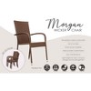 Balkene Home Morgan Outdoor Wicker Stacking Hand Woven No Assembly All Weather Steel Powder Coated Frame Lightweight Portable - Mocha - Set of 4 - 2 of 4