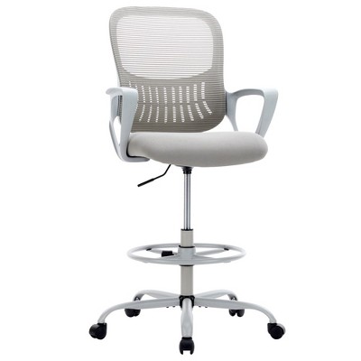 DOMETOUR Ergonomic Office Home Desk Mesh Fixed Armrest Gray