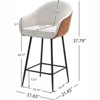 RISOKEYS 26.5" Bar Stools - Modern Style Counter Height, Comfortable Upholstery, Durable Metal Legs, Enhance Kitchen or Dining Area Decor - Brown - 3 of 4