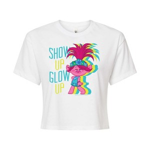 Women's - Trolls - Show Up Glow Up Poppy Cropped Graphic T-Shirt - 1 of 4