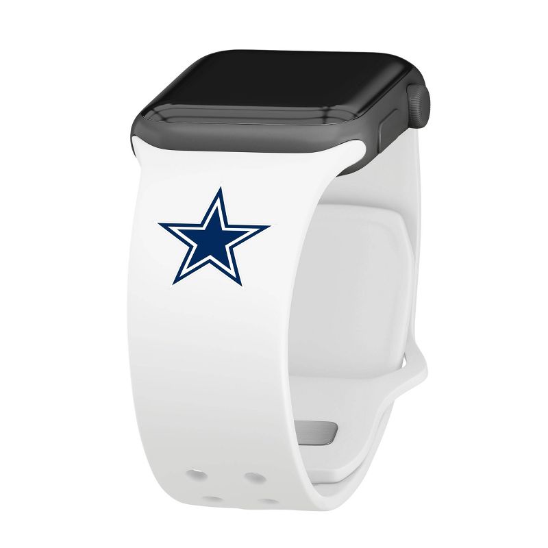 NFL Dallas Cowboys Apple Watch Compatible Silicone Band - White, 1 of 4