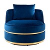 CAVINAS 360 Degree Swivel Chair, Velvet Accent Chair, Modern Upholstered Barrel Chair with Seat Cushion for Living Room, Bedroom, Office, Apartment - 3 of 4