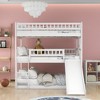 Whisen Full-Over-Full-Over-Full Wood Triple Bunk Bed with Built-in Ladder and Slide, Guardrails - 2 of 4