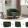 Upholstered Swivel Accent Chair 360° Comfy Club Chair Teddy Arm Chair Single Sofa,Swivel Barrel Chair For Living Room Bedroom-Cuddlewood - 3 of 4