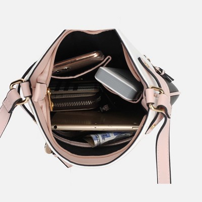 MKF Collection Colorblock Crossbody Bag with Zip Pockets, Camila | MKF Collection by Mia K - Black Cognac — фото 5