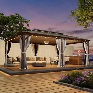 EROMMY Heavy-Duty 20 FT x 12 FT Metal Hardtop Gazebo - 1 of 4