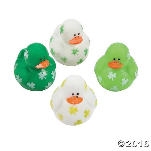 24 PC St. Patrick's Day Mini Shamrock Rubber Ducks