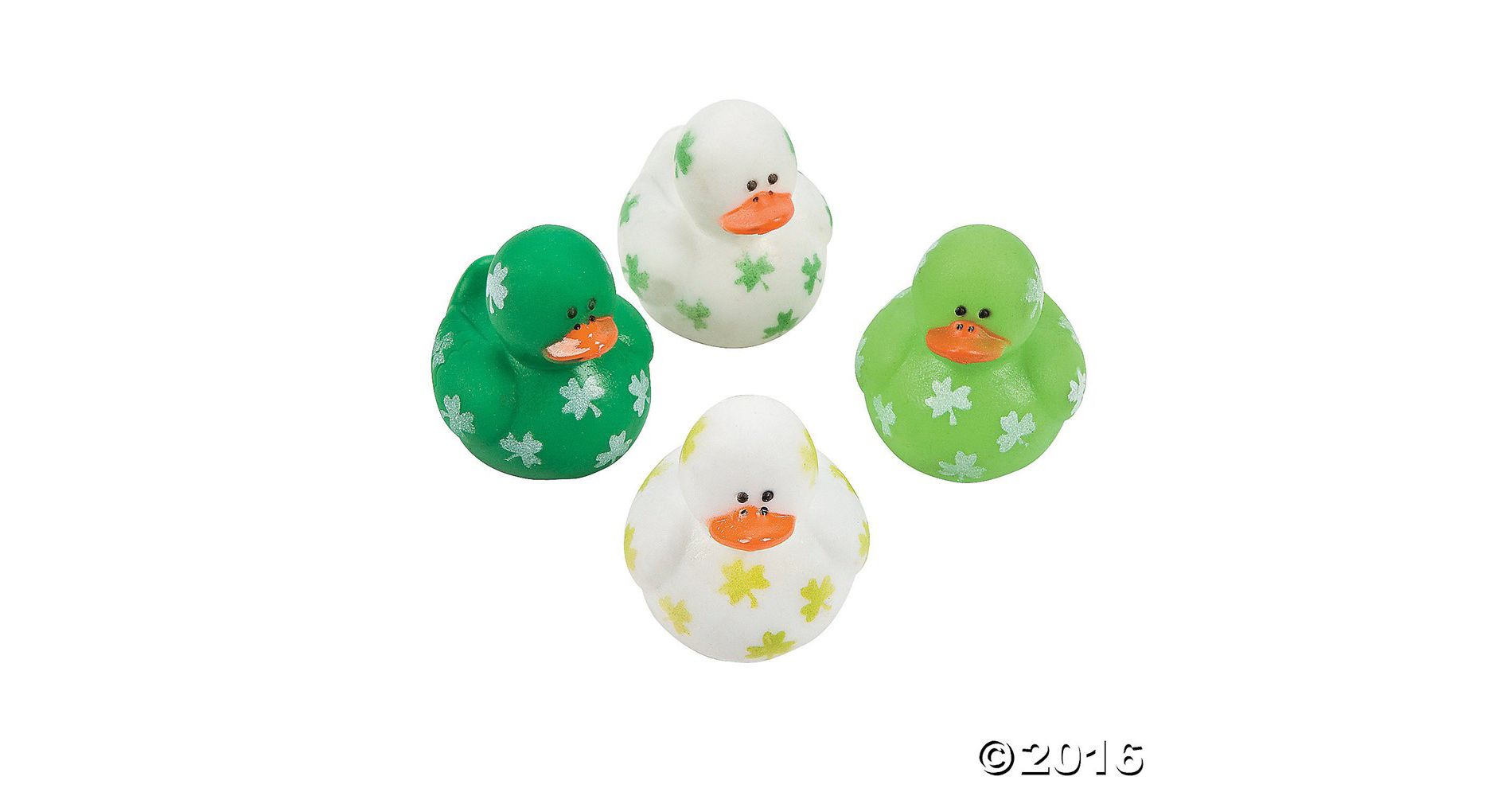 Fun Express Vinyl St. Patrick's Day Mini Shamrock Rubber Ducks 24pcs.