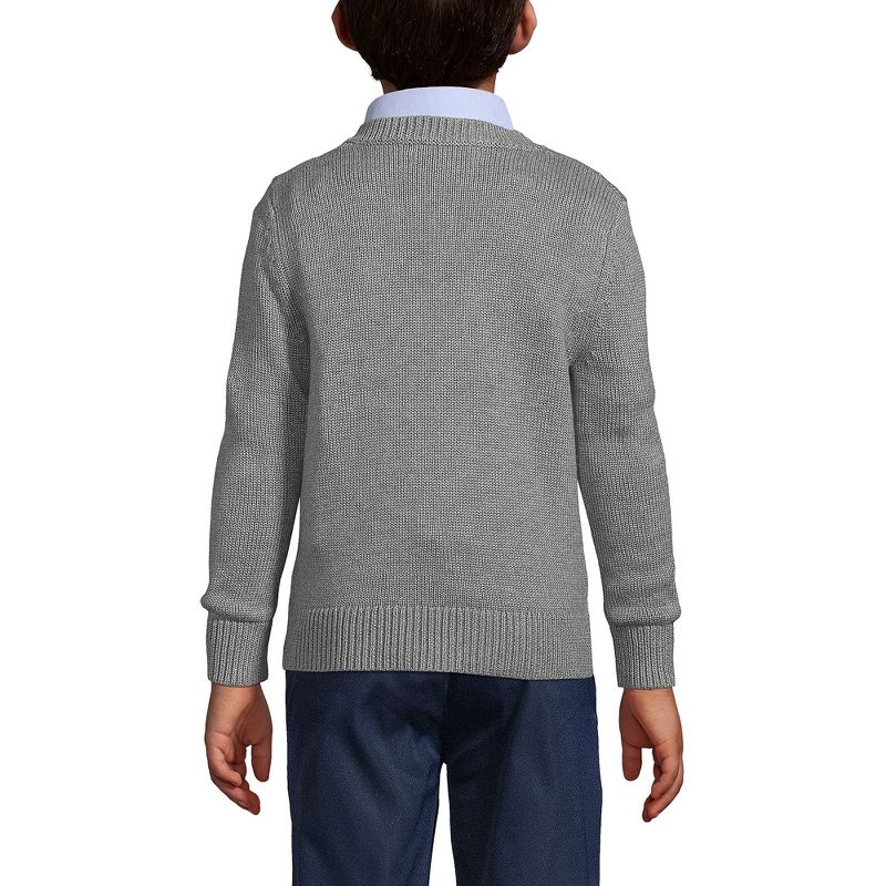 Lands' End School Uniform Kids Cotton Modal Button Front Cardigan Sweater, 4 of 6
