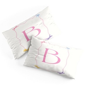 Deny Designs King April Lane Art Simple Bow Monogram B Microfiber Printed Pillow Sham - 1 of 3