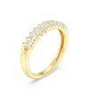 GILDED 925 Sterling Silver & 14KT Gold Plated Statement Ring Bands for Women in 1/4 ctw Lab Grown Diamond | Wedding, Eternity Stackable Rings | Size 7 - 2 of 4