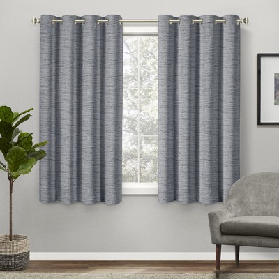 EXCLUSIVE HOME Burke 100% Blackout Grommet Top Curtain Panel Pair