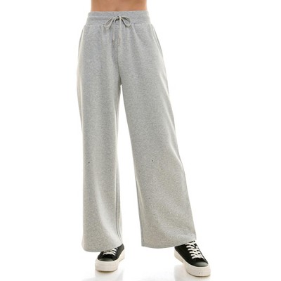 Derek Heart Mid Rise Wide Leg Rhinestone Pants (Juniors & Women)