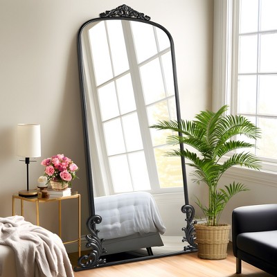 SpassWay 68"H 29"W Metal Accent Mirror Vintage Wall Mirror Ornate Full Length Mirror