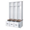 HDZNVF Modern Hall Tree with Entryway Bench, 3 Shelves and Drawers, White - 4 of 4