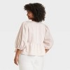 Women's Elbow Sleeve Peplum Tie-Front Blouse - A New Day™ - 2 of 3