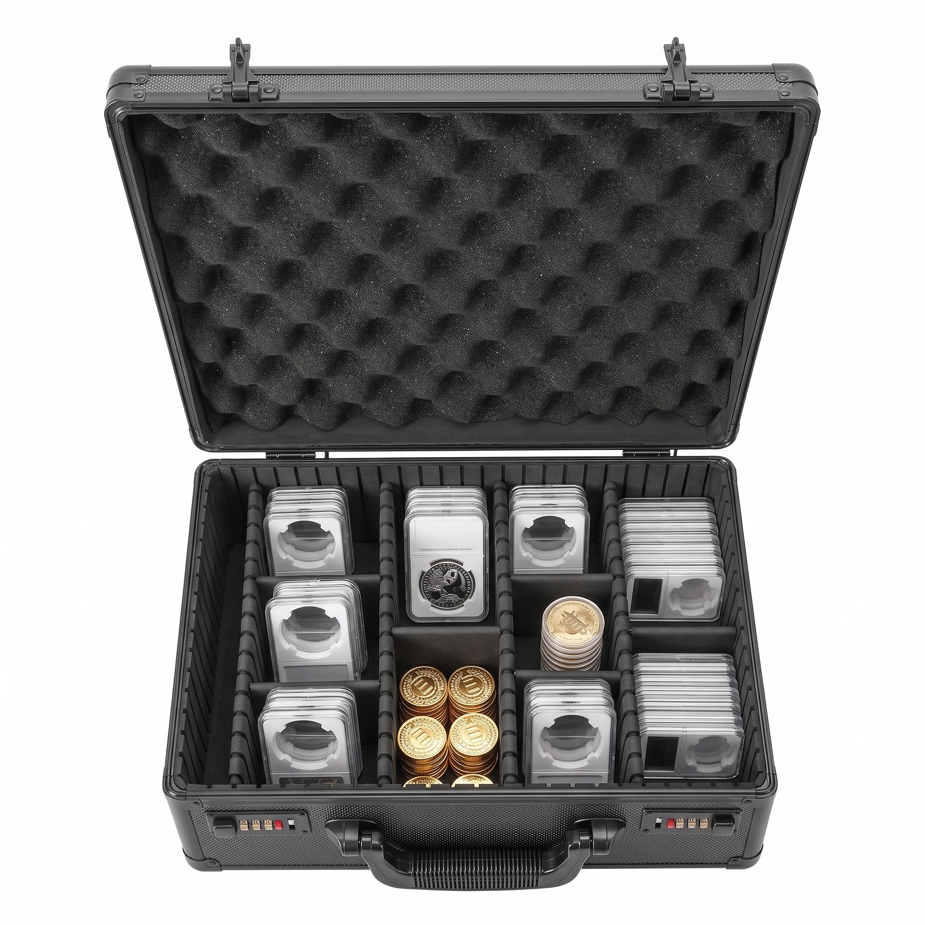 Large Capacity Graded Coin Storage Box for NGC PCGS Slabs - Holds 120 Coin Holders, Portable Collecting Organizer