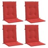 vidaXL Garden Lowback Chair Cushions 4 pcs Red 39.4 in.x19.7 in.x1.2 in. Oxford Fabric - 3 of 4
