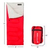 Sleeping Bag – 2-Season with Carrying Bag for Adults and Kids – Spirit Lake Sleeping Bag for Camping and Festivals by Wakeman Outdoors (Red) - 2 of 4